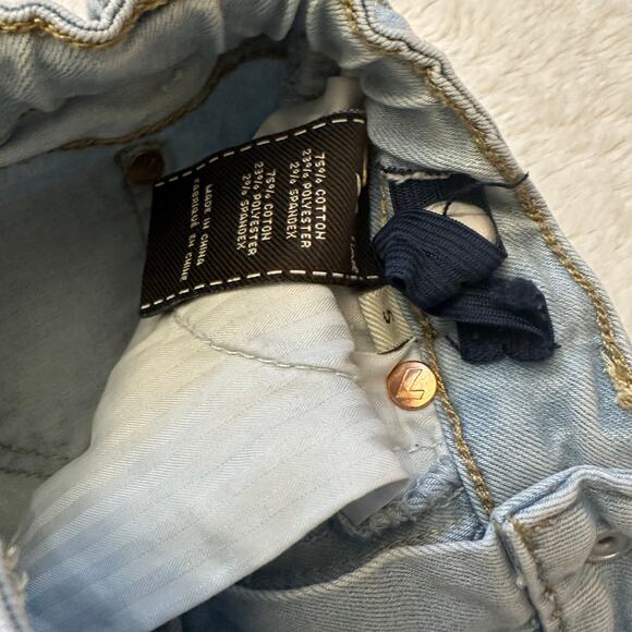 7FAMK Ankle Skinny Jeans sz 5 adjustable waist tabs light wash jeans - Picture 6 of 10